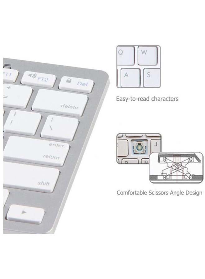 Generic - Wireless Bluetooth Keyboard For Windows And Apple iPad White - Image 1