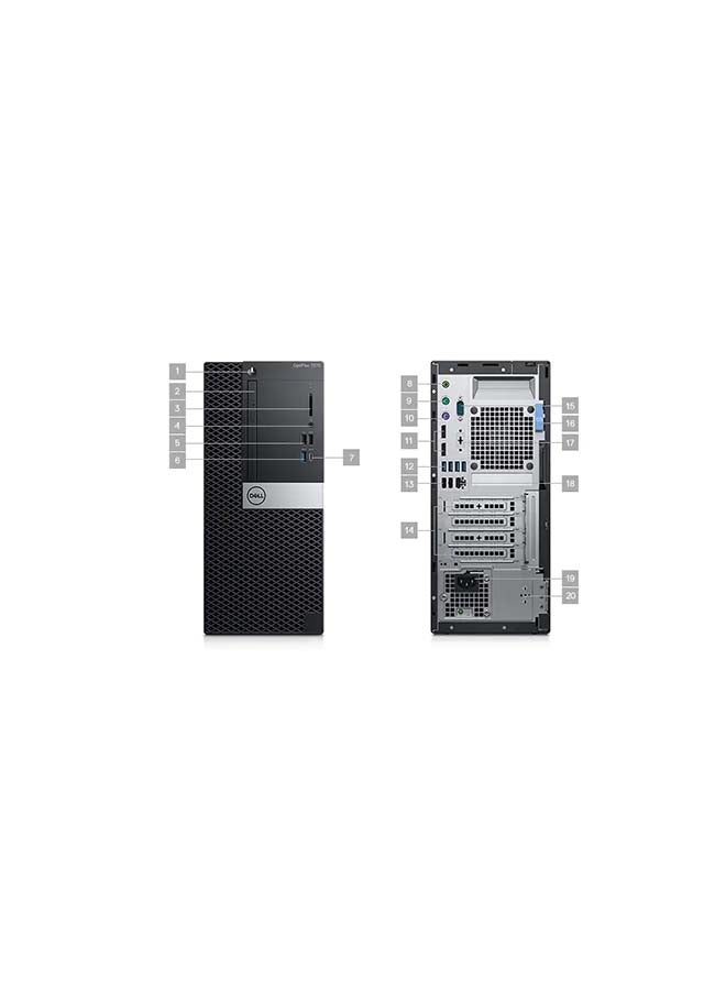 Optiplex 7070 Tower PC, Core i7 9th Gen Processor/32GB RAM/1TB HDD+256GB SSD/Nvidia GeForce GTX Series 4GB Graphics Card/Windows10 With Keyboard And Mouse International Version Black