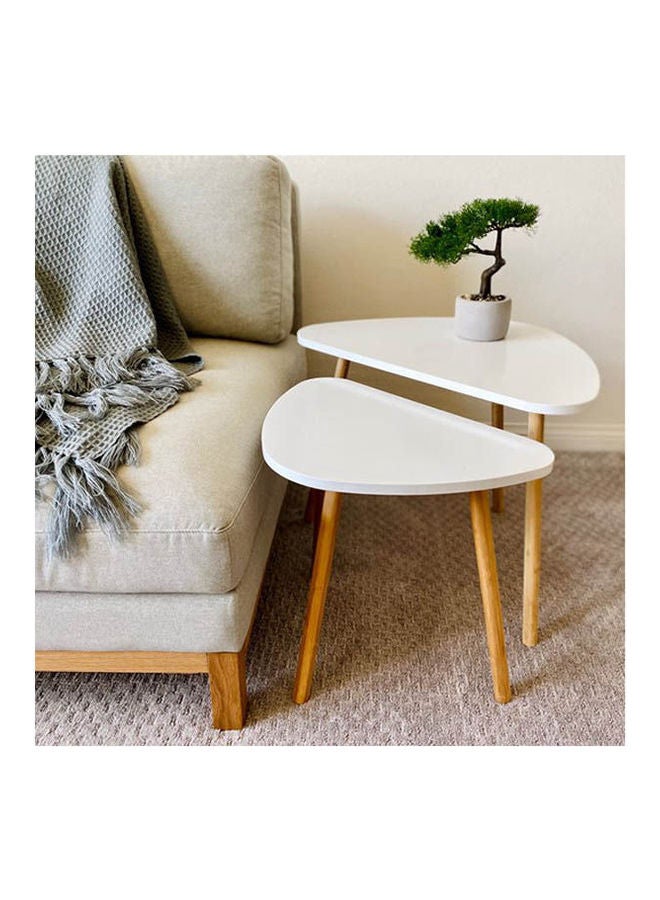 Home Gallery Natural  Table White 35x35x50cm - Image 1