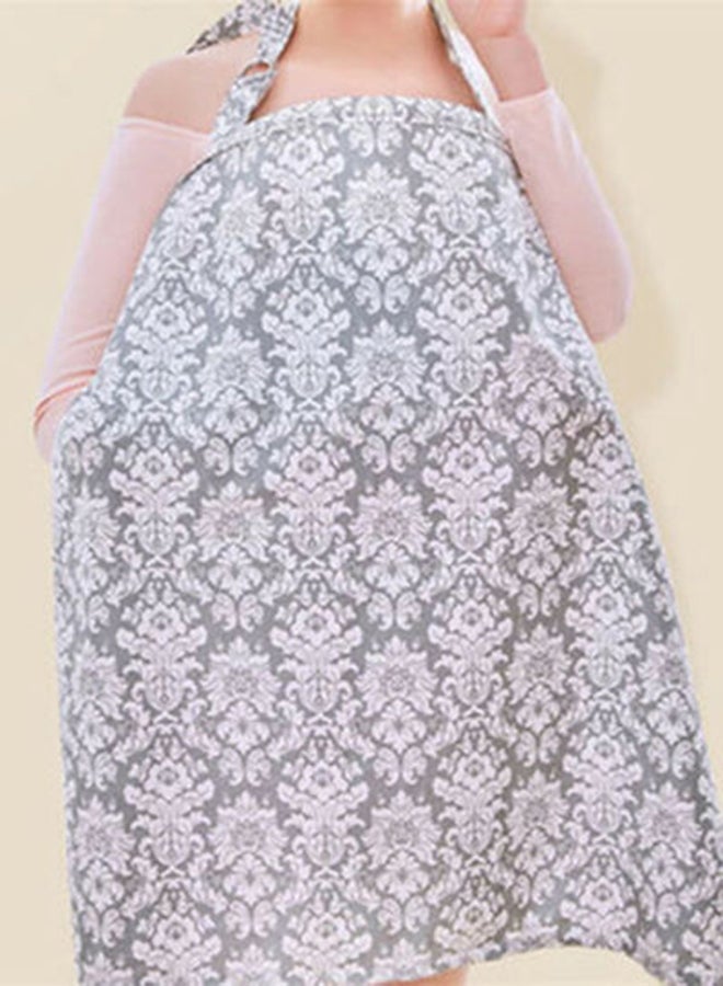 Generic Adjusted and Comfortable Cotton Nursing Cover With A Carrying Case For Storage-Grey  - Image 2