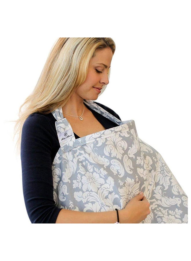 Generic Adjusted and Comfortable Cotton Nursing Cover With A Carrying Case For Storage-Grey  - Image 3