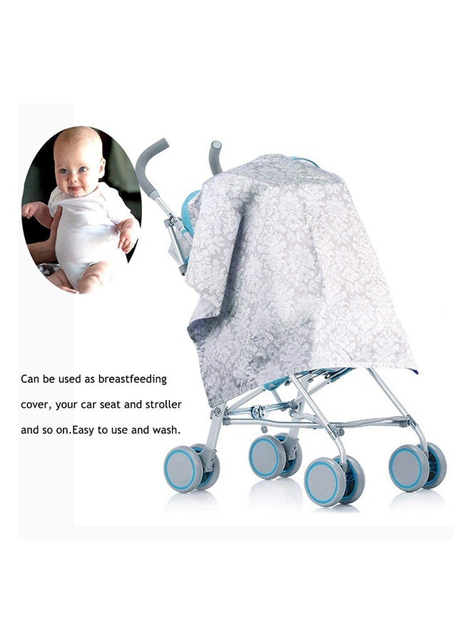 Generic Adjusted and Comfortable Cotton Nursing Cover With A Carrying Case For Storage-Grey  - Image 5