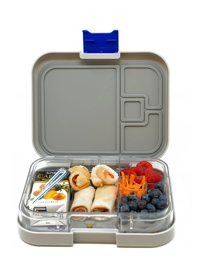 TINY WHEEL Bento Original Reusable LunchBox With 4 Compartments, BPA-free and Phthalates-free Grey 22x4.5x16cm - Image 3