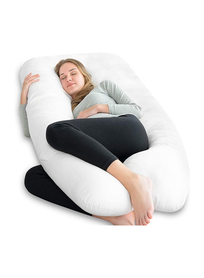 High-quality U-shaped Dream Comfortable and Relaxed Stuffed Maternity Pillow Cotton White ‎139.9x80.01x20.09cm  - Image 4