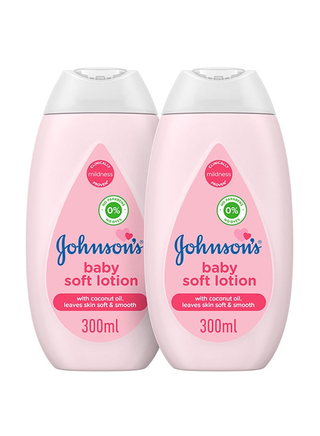 Johnson's - Pack Of 2 Baby Soft Lotion With Coconut Oil For Soft And Smooth Skin - 300ml - Image 1