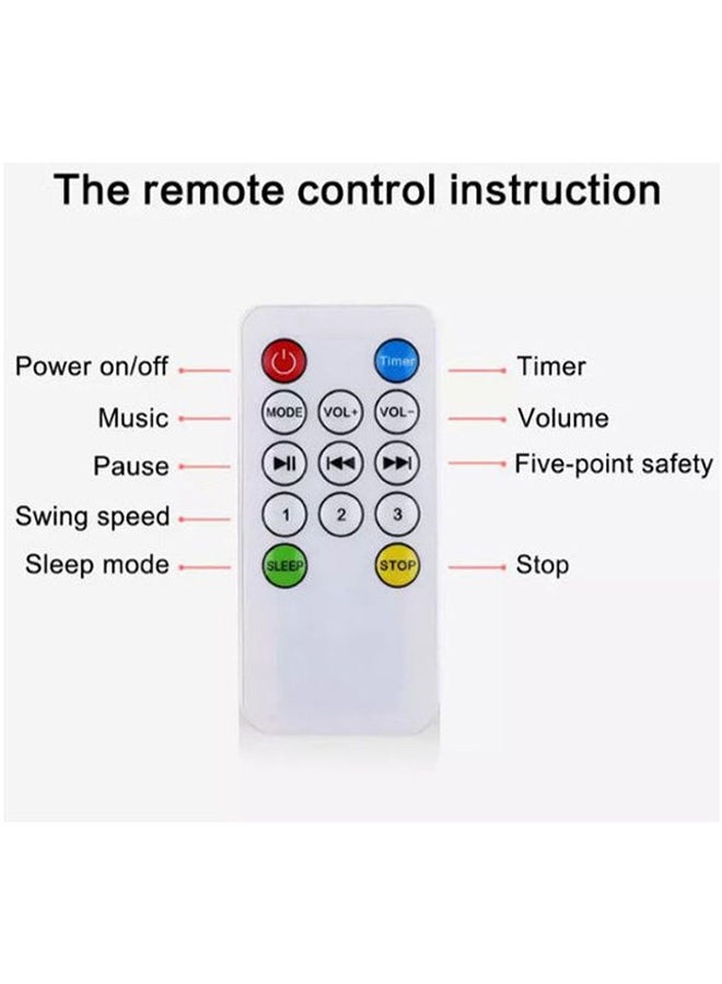 Baby love - Remote Control Three Gear Swing Chair With 2 Rattle Toys and Bluetooth for Newborn - Image 1