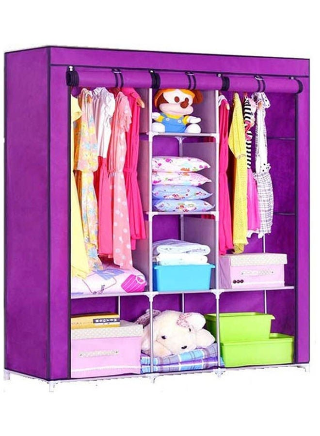 Safari Portable Closet Organizer With 3 Sections Purple