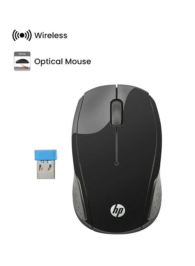HP ماوس لاسلكي ضوئي طراز 200 أسود - Image 2