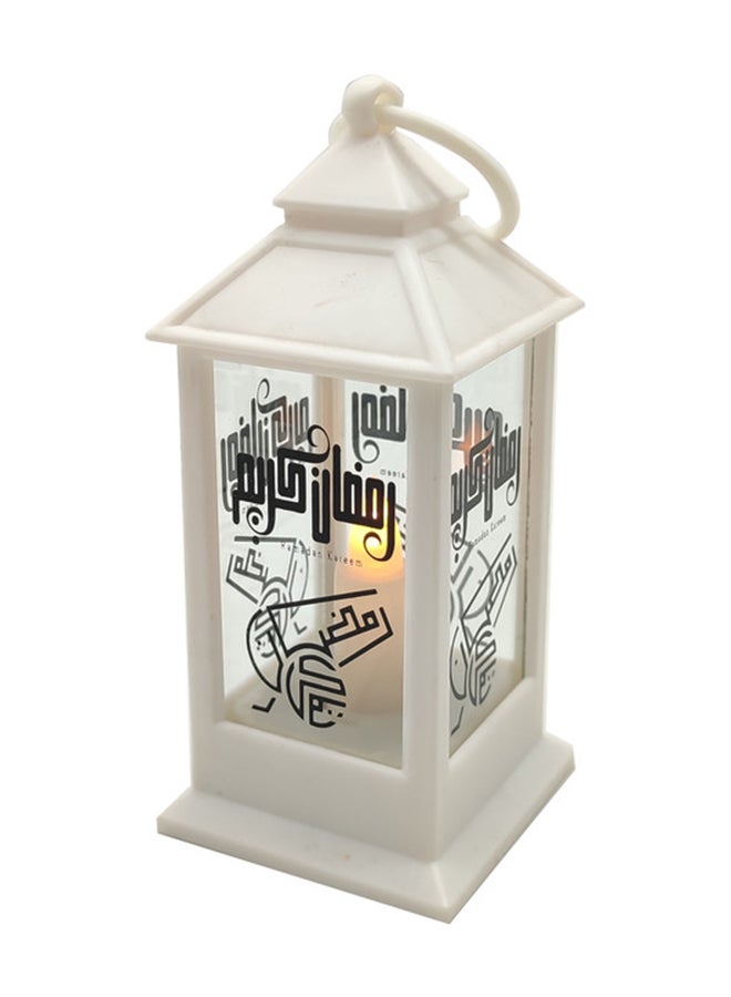 فانوس رمضان على شكل إضاءة LED أسود/أبيض 14 سم - Image 1