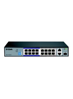 D-Link 16 Port 10/100 Base-T Unmanaged PoE+ Surveillance Switch, Long Range 250m, 2 Gigabit Ports With 1 Combo (RJ45/SFP), 150 Watts | DES-F1016P-E Black  - Image 1