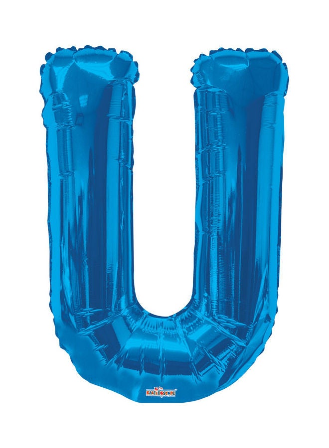 Kaleidoscope - Letter U Royal Blue Shaped Balloon 34inch - Image 1