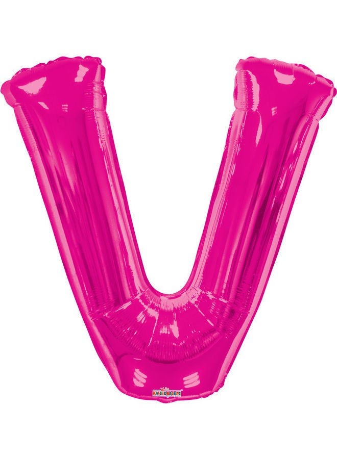 Letter V Magenta Shaped Balloon 34inch