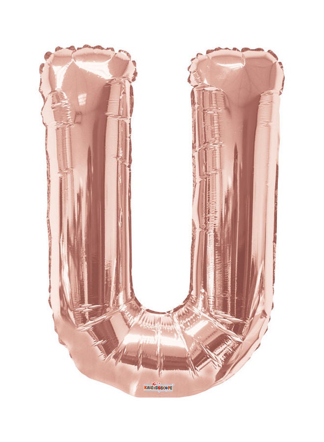كلايدوسكوب Letter U Rose Gold Shaped Balloon 