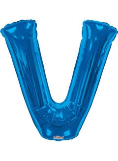 Letter V Royal Blue Shaped Balloon