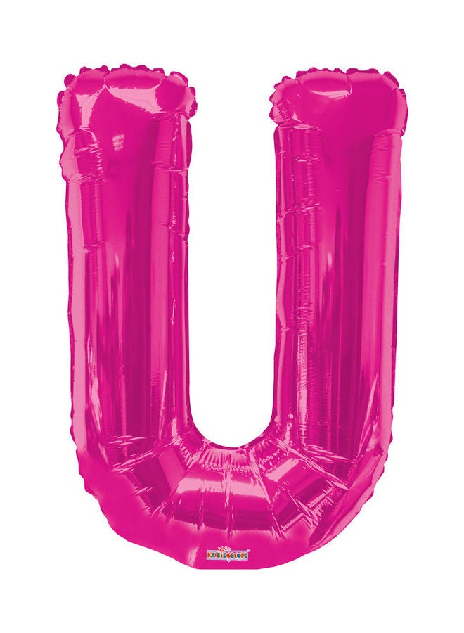 Letter U Magenta Shaped Balloon
