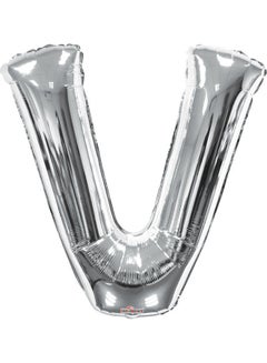 Kaleidoscope Letter V Silver Shaped Balloon 