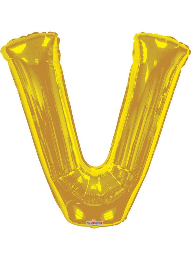 Letter V Gold Shaped Balloon