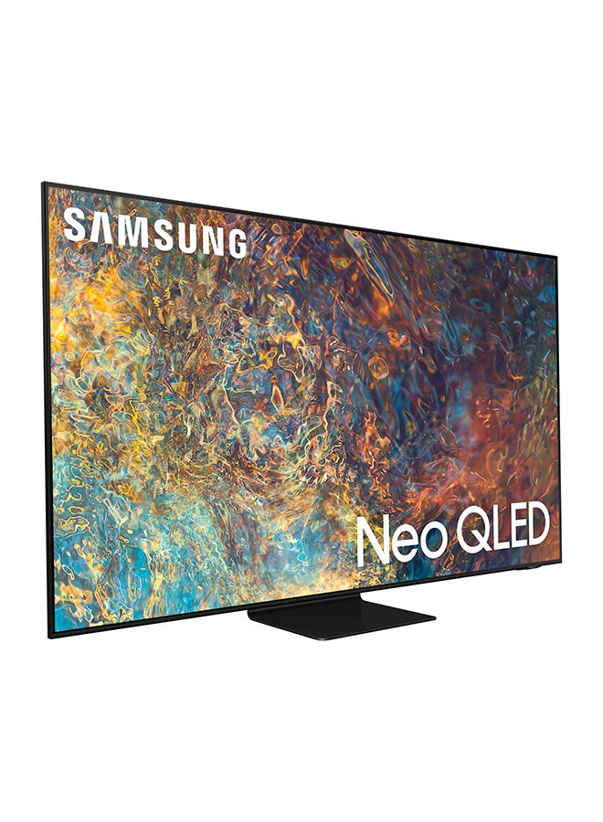 Samsung - 55 Inch TV Neo QLED 4K processor Neo Slim PQI 4300 Anti Reflection HDR 10+, QHDR 32x 100% Color Volume Ultimated UHD Dimming Wide Vewing Angle Built in Receiver - Model (2021) QA55QN90AAUXUM Black - Image 1