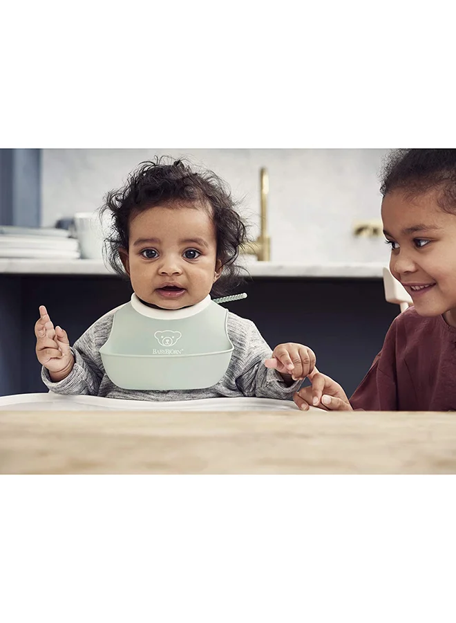 BABYBJORN Pack Of 2 Small Baby Bib, Powder - Yellow And Powder Green