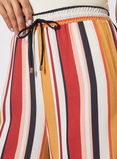 NEW LOOK Multi Striped Wide Leg Pants White Pattern  - Image 4