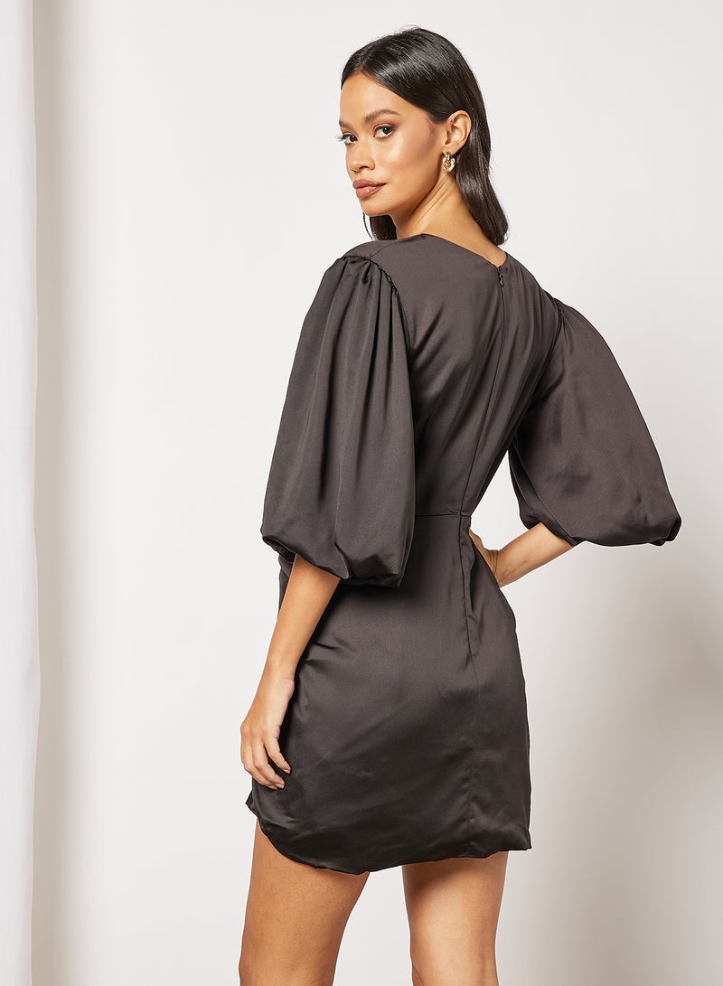 Wrap Mini Dress Black - v1648623012/N43240599V_2