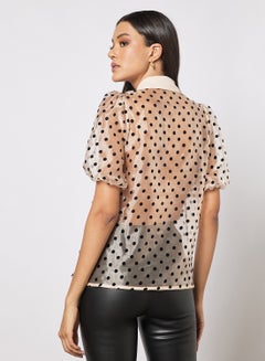 Polka Dot Pattern Shirt Off White - v1648623015/N43969393V_2