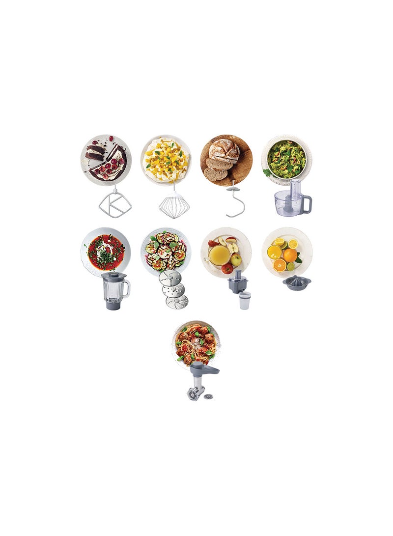 Kenwood Stand Mixer Kitchen Machine Prospero  With  Stainless Steel Bowl, K-Beater, Whisk, Dough Hook, Glass Blender, Food Processor, Meat Grinder, Juicer, Citrus Juicer 4.3 L 900 W KM241002 Red - v1648629407/N11042233A_4