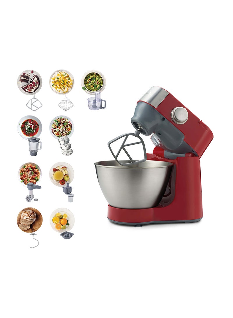 Kenwood Stand Mixer Kitchen Machine Prospero  With  Stainless Steel Bowl, K-Beater, Whisk, Dough Hook, Glass Blender, Food Processor, Meat Grinder, Juicer, Citrus Juicer 4.3 L 900 W KM241002 Red - v1648629408/N11042233A_1