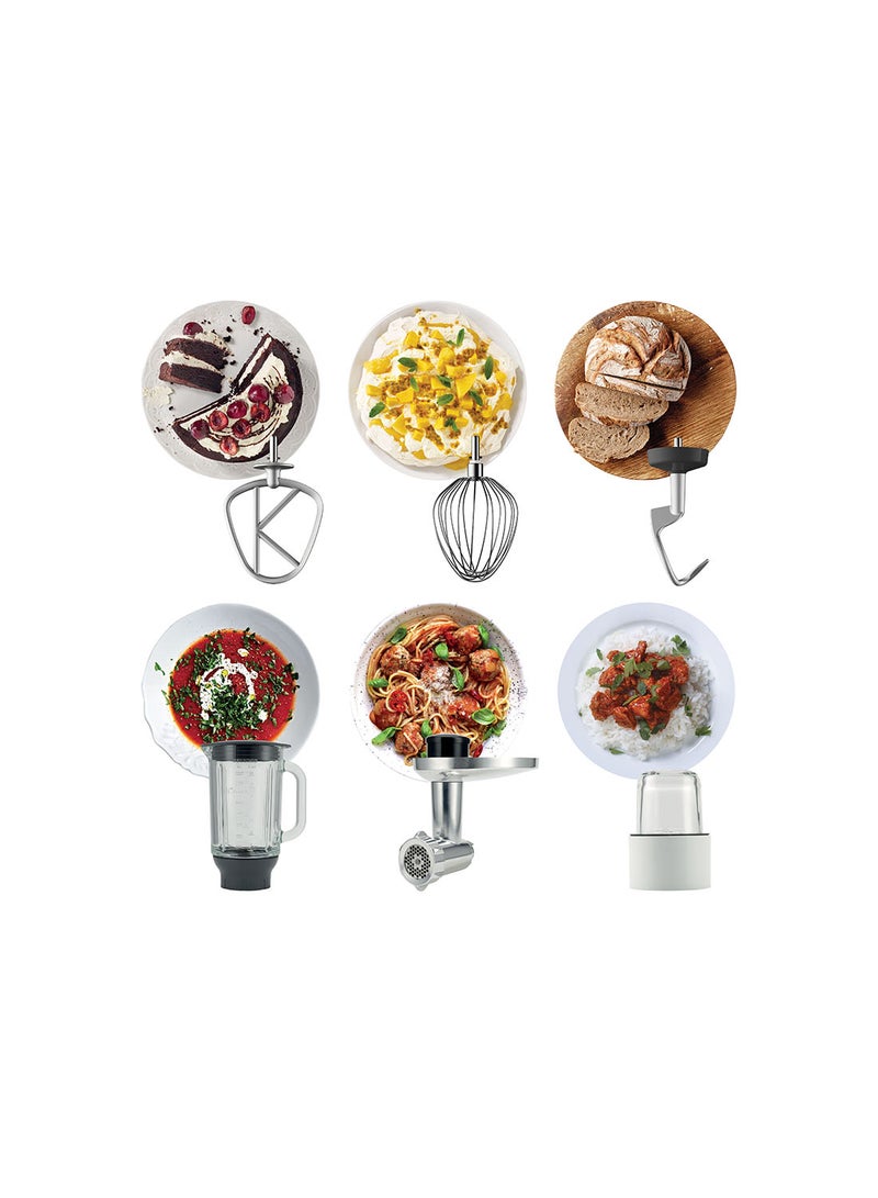 KENWOOD Kenwood Stand Mixer Kitchen Machine Chef XL  With  Stainless Steel Bowl, K-Beater, Whisk, Dough Hook, Glass Blender, Meat Grinder, Grinder Mill 1.0 L 1200.0 W KVL4230 Grey  - Image 4