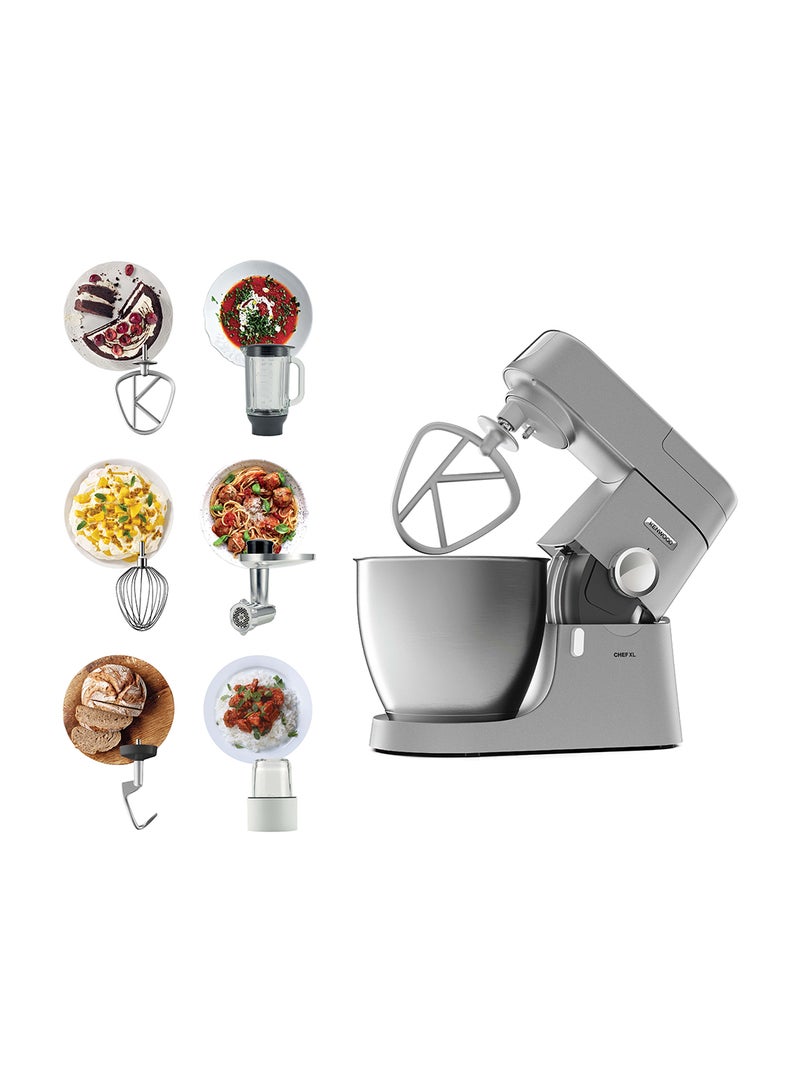 KENWOOD Kenwood Stand Mixer Kitchen Machine Chef XL  With  Stainless Steel Bowl, K-Beater, Whisk, Dough Hook, Glass Blender, Meat Grinder, Grinder Mill 1.0 L 1200.0 W KVL4230 Grey  - Image 1