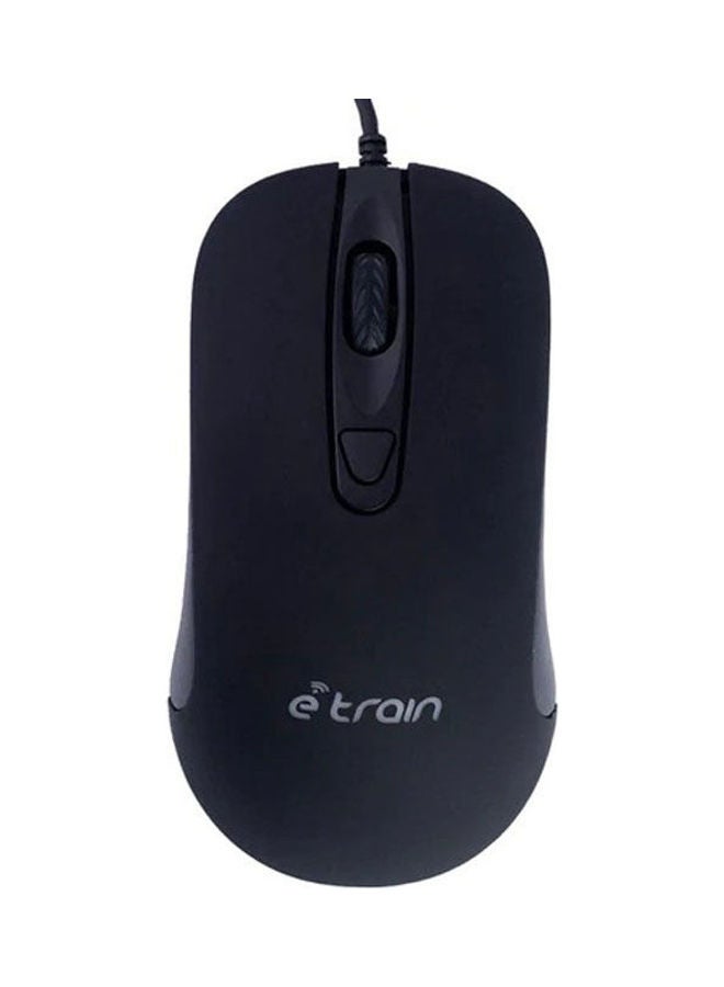 E-Train Mouse  Wired 1600Dpi Black - Image 1