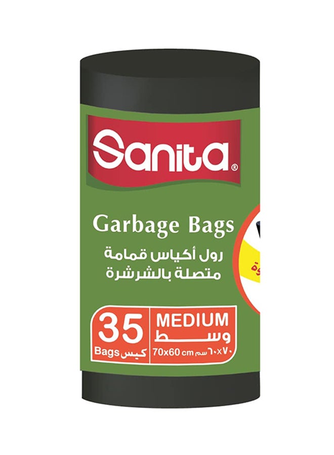 Sanita Garbage Bags Medium Black - 35 bags Black 500grams 