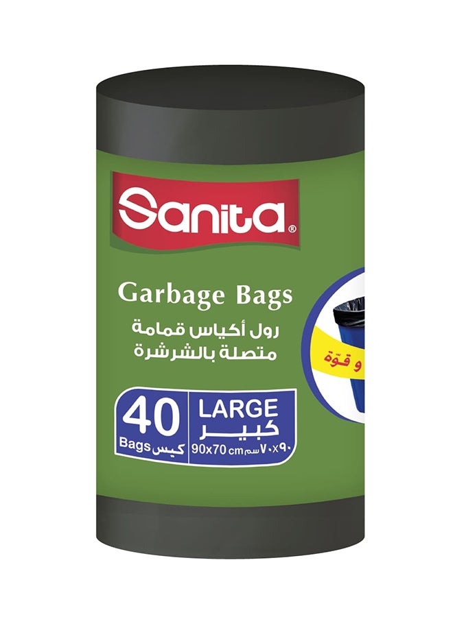 Sanita Garbage Bags Large Black - 40 bags Black 90x70cm 