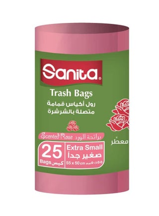 Trash Bags Extra Small Pink Rose Scented  - 25 Bag Pink 55x50cm - v1648636064/N48514242A_1