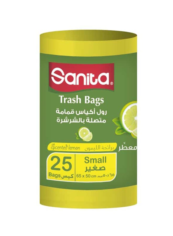 Sanita Trash Bags Small Yellow Lemon Scented - 25 Bag Yellow 65x50cm 