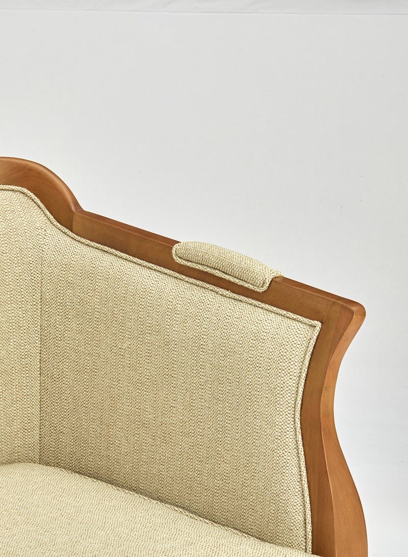 Sofa Luxurious - Upholstered Fabric and Wood Couch - 2 Seater Relaxing Sofa Oatmeal 1380 x 790 x 980mm