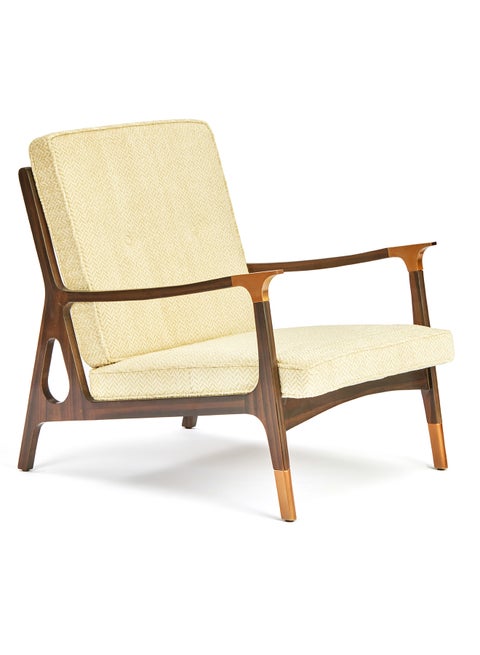 Armchair Luxurious - Upholstered Wooden Frame Chair Beige 700 x 840 x 760mm