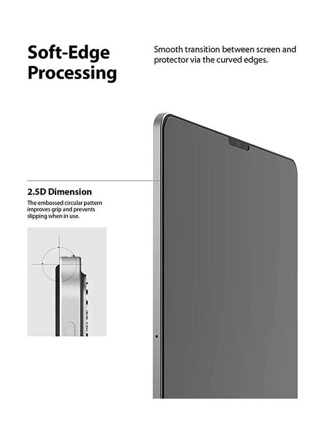 Ringke - Screen Guard For Apple iPad Pro 2021 2020 2018 Model Tempered Glass Screen Protector Invisible Defender 9H Clear - Image 1