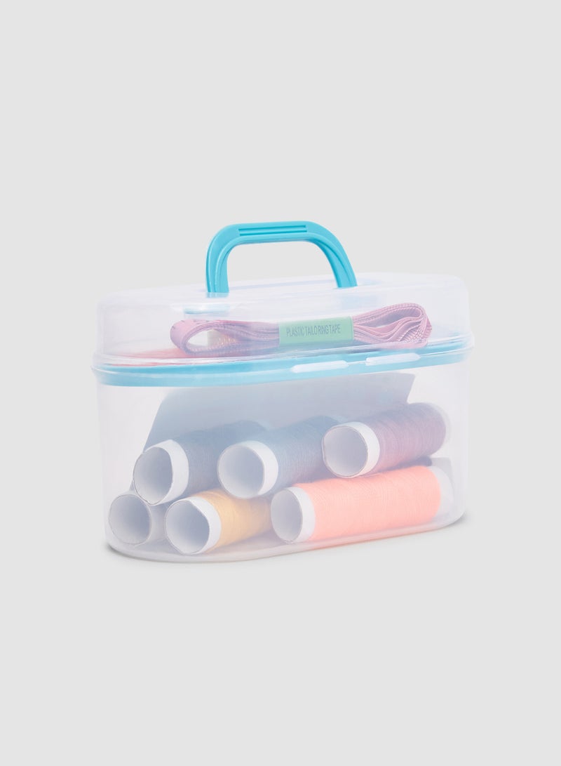 صندوق خياطة صغير محمول مع خيوط إبرة وأدوات خياطة - Image 2