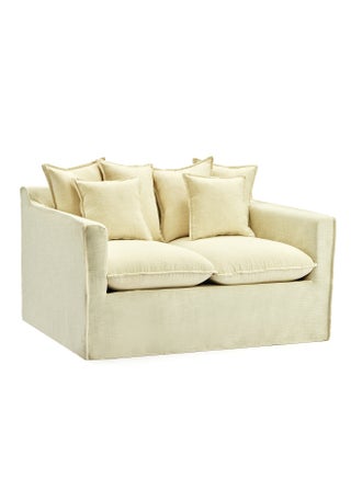 Sofa Luxurious - Upholstered Fabric Couch - 2 Seater Relaxing Sofa Off White 1380 x 1020 x 890mm - v1648643674/N45671975A_1