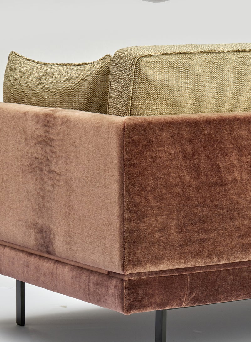 ebb & flow - Sofa Luxurious - Upholstered Fabric Couch  - 3 Seater Relaxing Sofa Dark Brown 183 x 97 x 83cm - Image 1