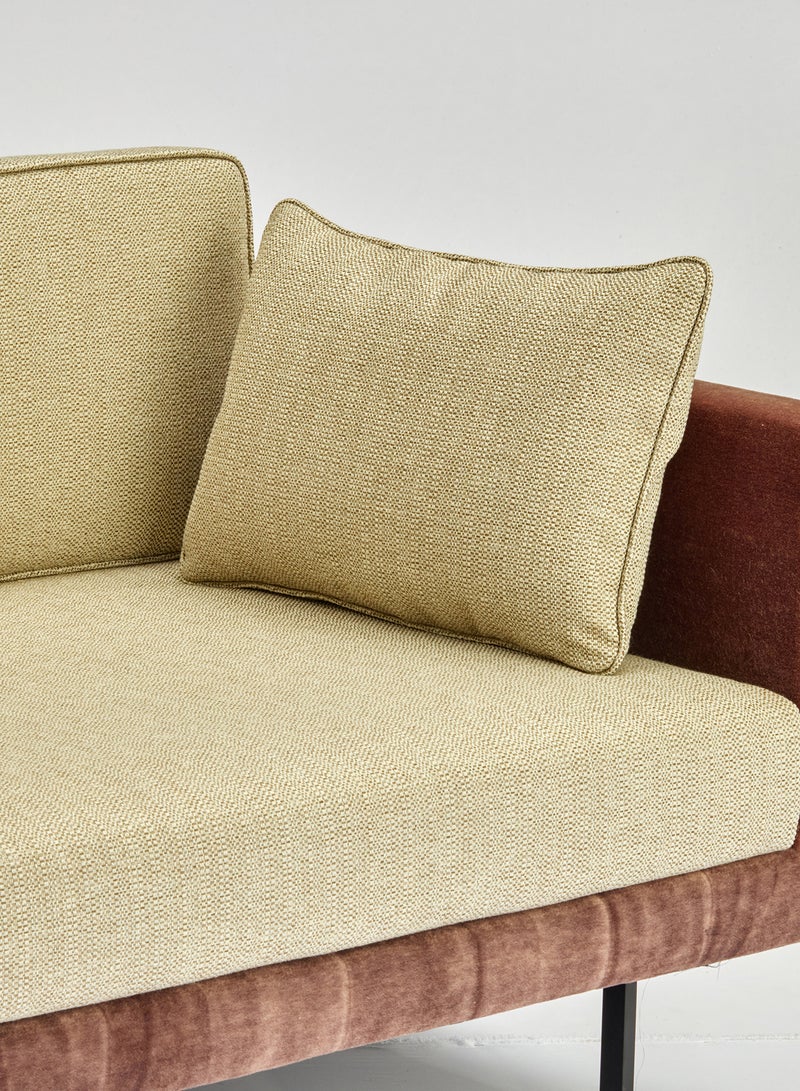 ebb & flow - Sofa Luxurious - Upholstered Fabric Couch  - 3 Seater Relaxing Sofa Dark Brown 183 x 97 x 83cm - Image 1