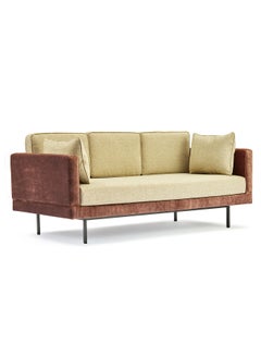 Sofa Luxurious - Upholstered Fabric Couch  - 3 Seater Relaxing Sofa Dark Brown 183 x 97 x 83cm