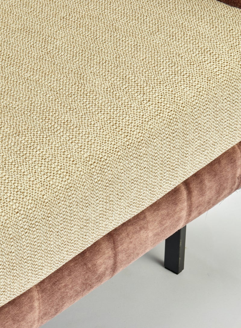 ebb & flow - Sofa Luxurious - Upholstered Fabric Couch  - 3 Seater Relaxing Sofa Dark Brown 183 x 97 x 83cm - Image 1