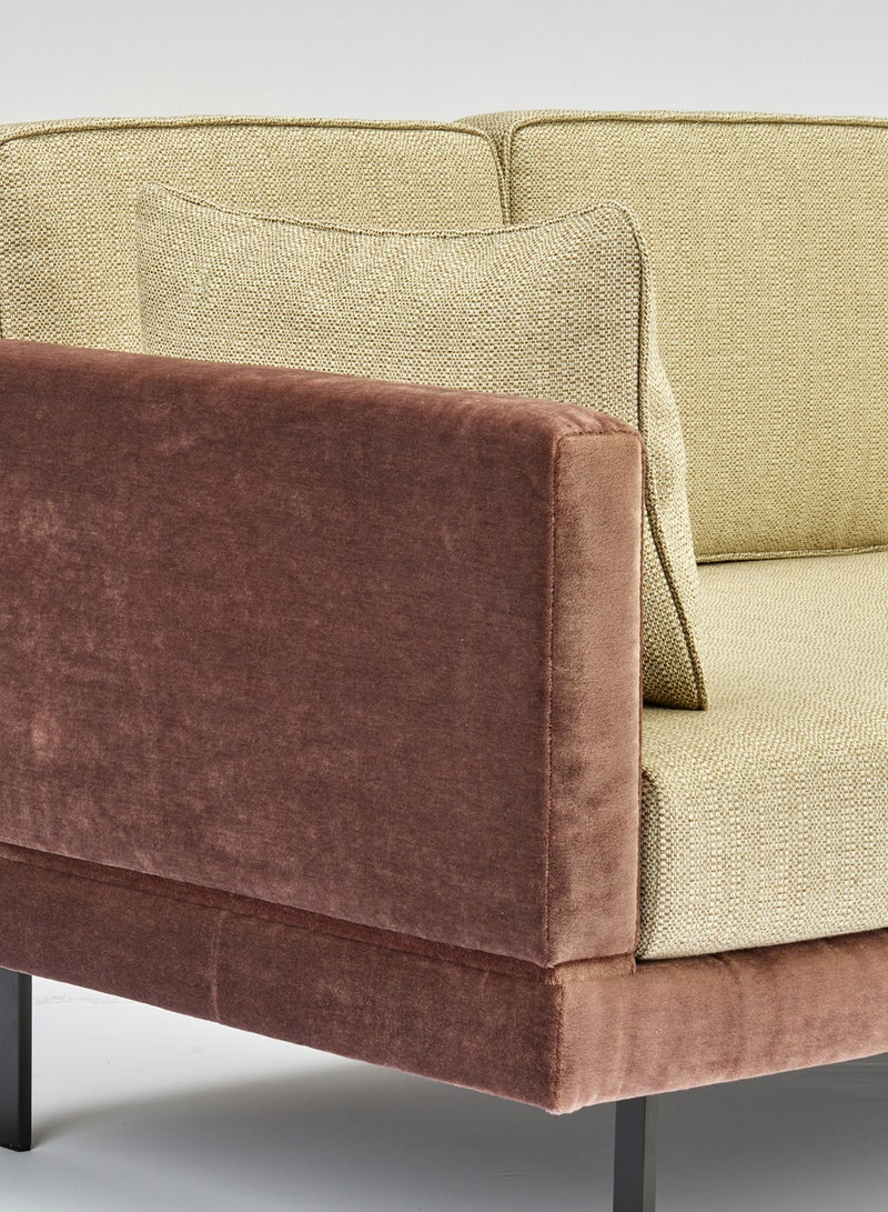 ebb & flow - Sofa Luxurious - Upholstered Fabric Couch  - 3 Seater Relaxing Sofa Dark Brown 183 x 97 x 83cm - Image 1