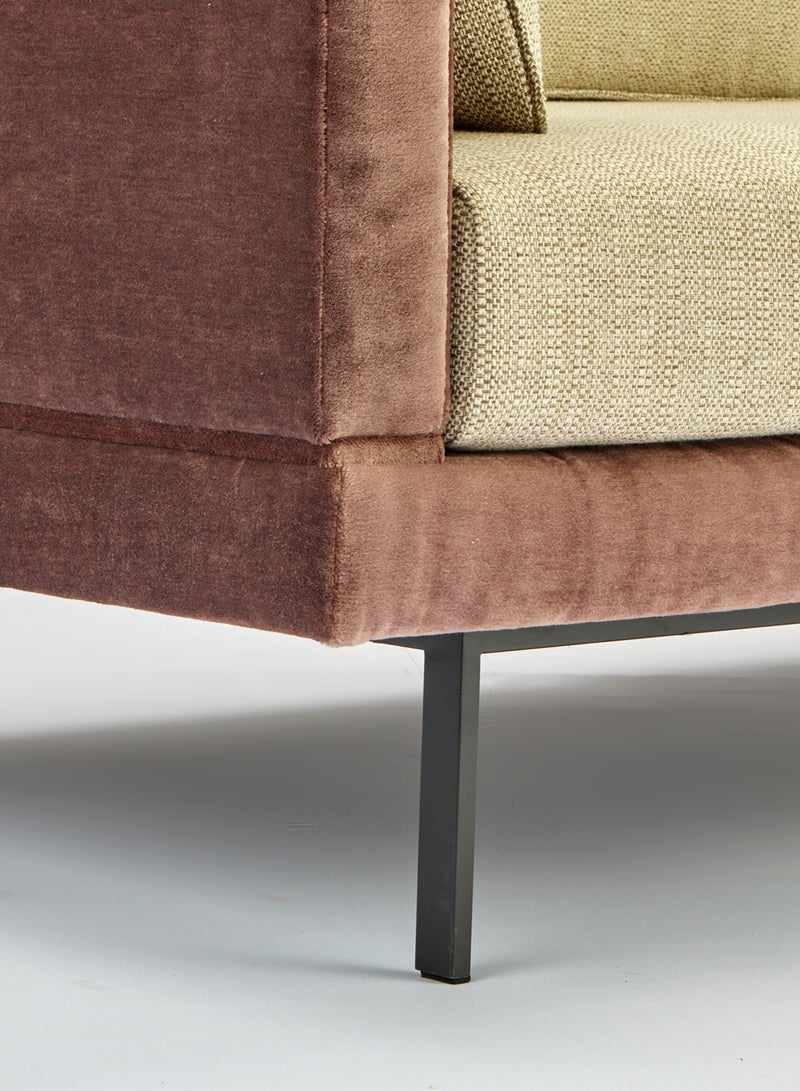 ebb & flow - Sofa Luxurious - Upholstered Fabric Couch  - 3 Seater Relaxing Sofa Dark Brown 183 x 97 x 83cm - Image 1