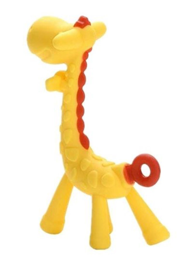 Food Grade BPA Free Silicone Cartoon Giraffe Shape Baby Teether Toy – Multicolour  - Image 2