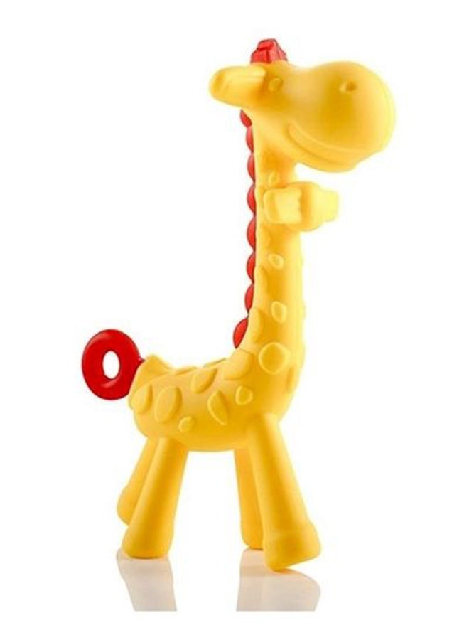 Food Grade BPA Free Silicone Cartoon Giraffe Shape Baby Teether Toy – Multicolour  - Image 3
