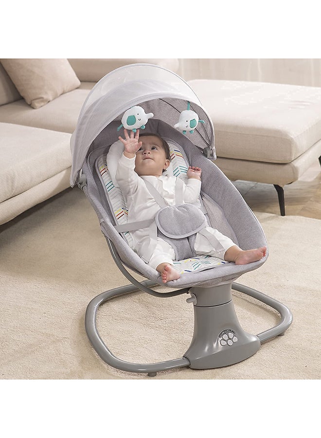 3-In-1 Deluxe Multifunctional Baby Swing Bassinet Cardle For Newborn - Grey - v1648644093/N48015771A_5