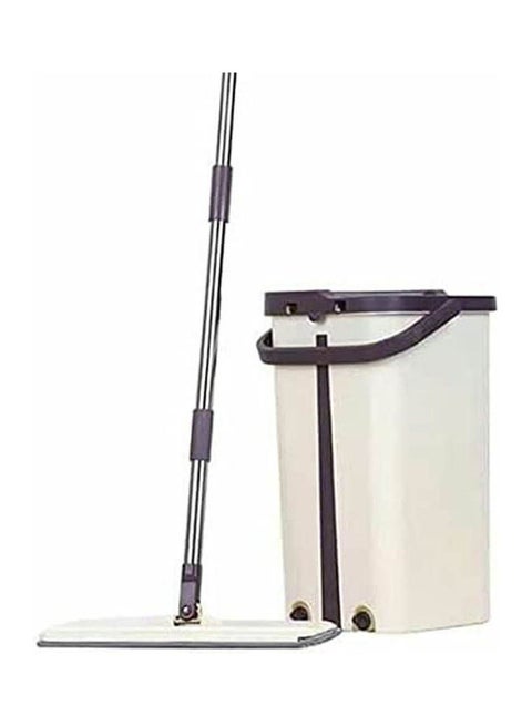 Bucket With Mop Flat Wiper Suitable For Parquet And All Types Of Flooring Multicolour